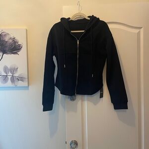 Flamingals Black Zip-Up Hoodie